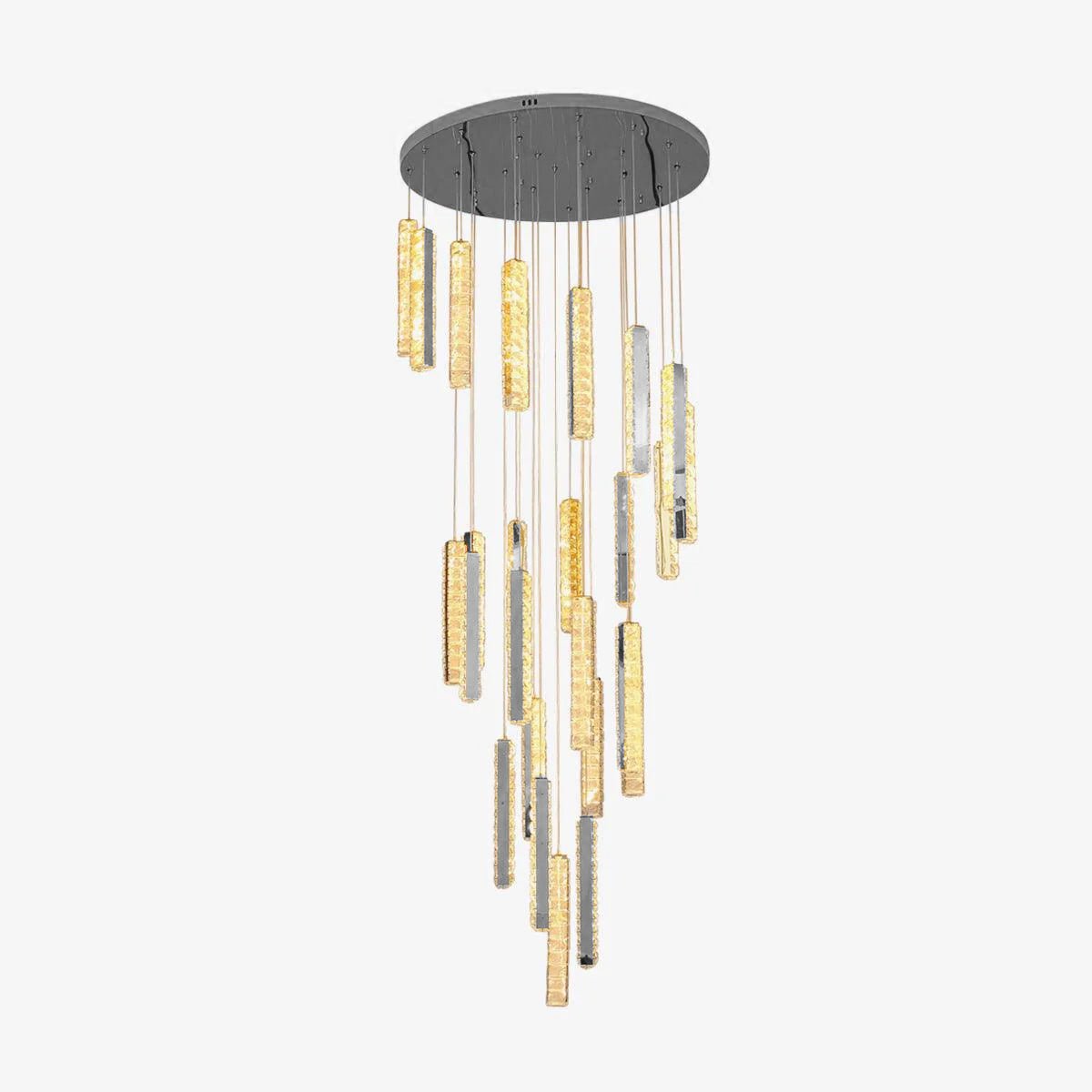 Villa Forci Crystal Chandelier with Gold & Clear Crystals, 12-24 Heads