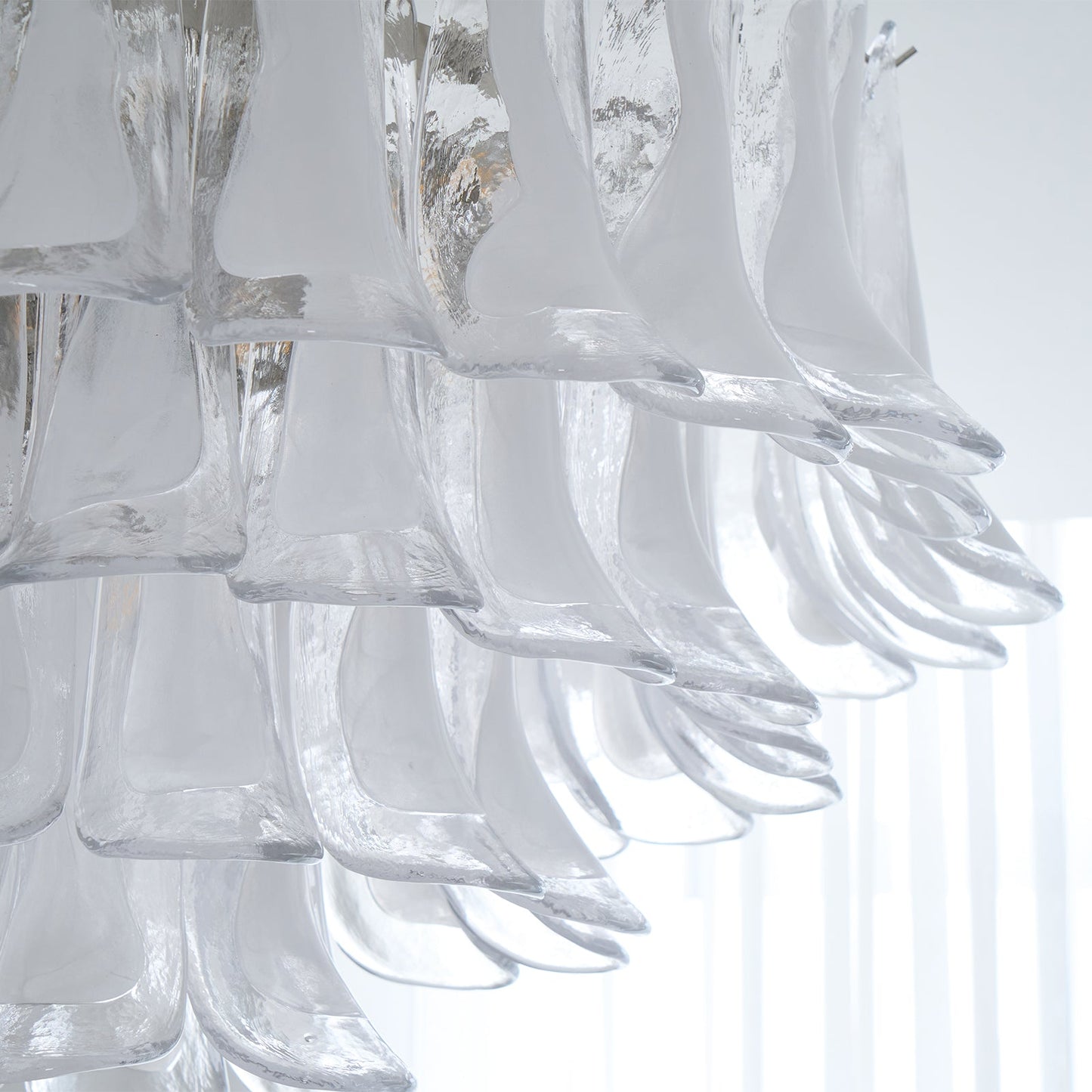 Wave Murano Glass Ceiling Lamp with Nickel Finish Artful Lighting