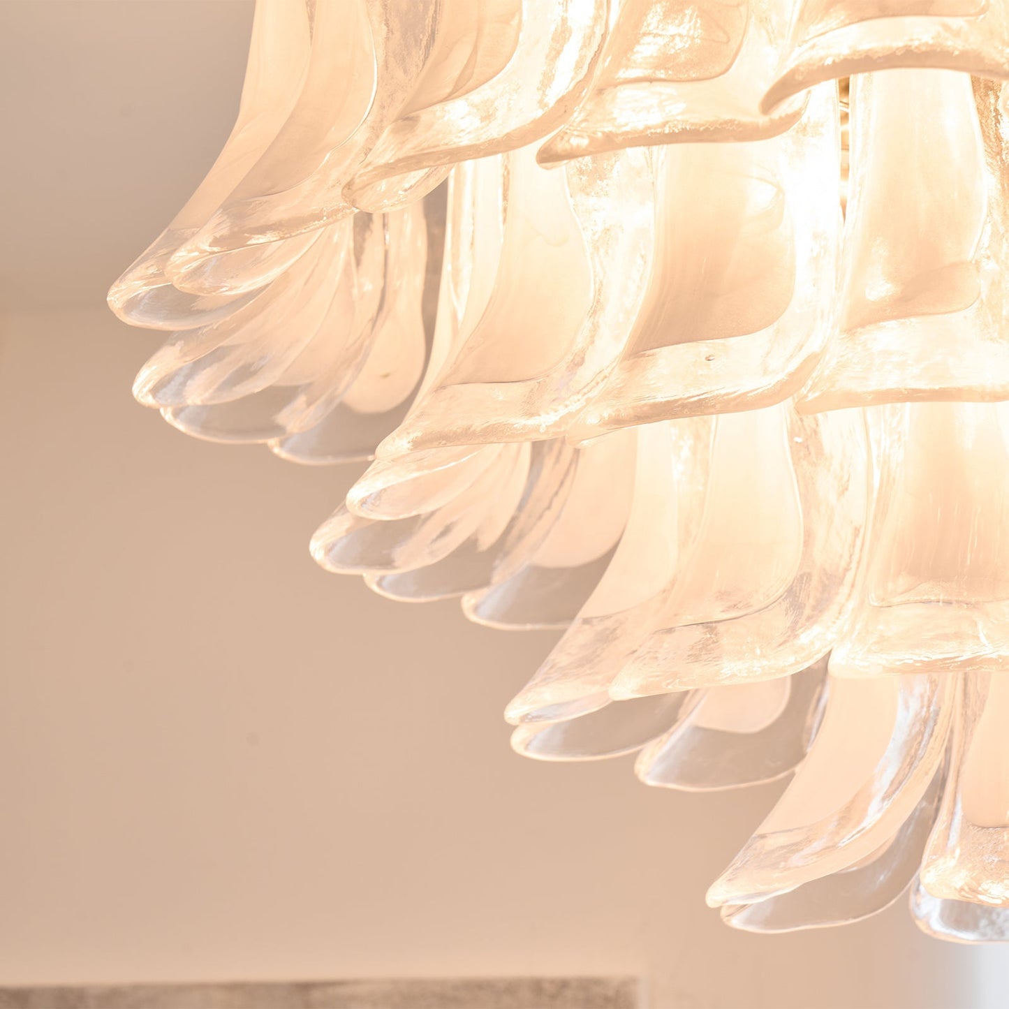 Wave Murano Glass Ceiling Lamp with Nickel Finish Artful Lighting