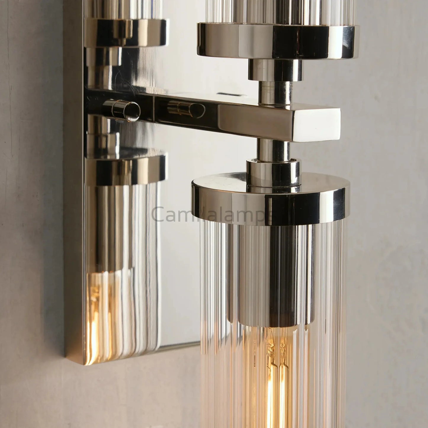 Andreas Double Sconce Vintage Brass Bronze Nickel Wall Light