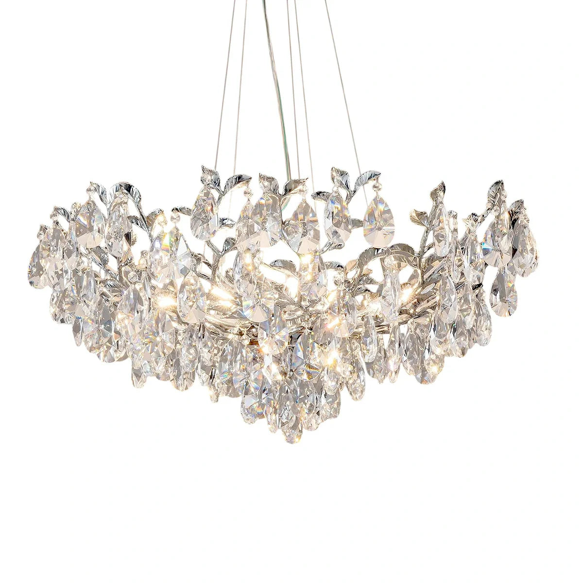 Modern crystal leaf-shaped chandelier