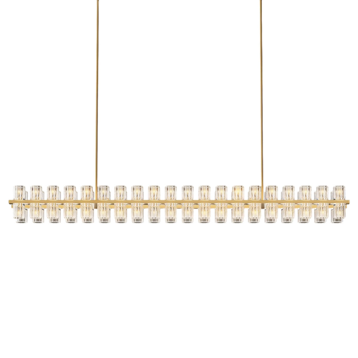 Modern Crystal Chandelier – Gold / Black – Multiple Sizes & Shapes Gold / Rectangular - 72in
