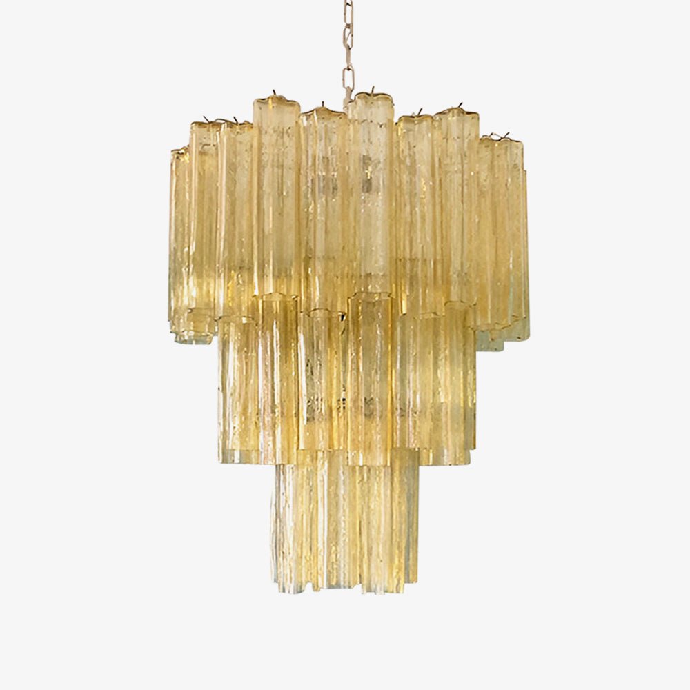 Yellow Murano Glass Tube Chandelier - YIOSI