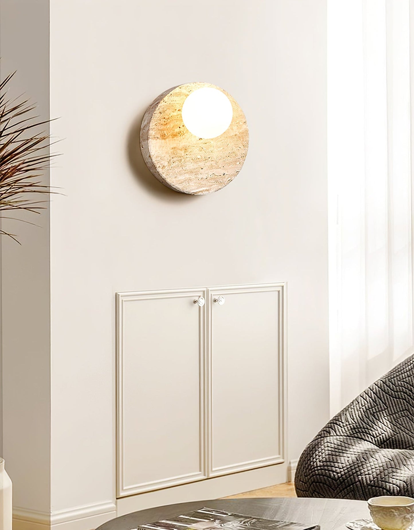 Sorella Travertine Sconce - YIOSI