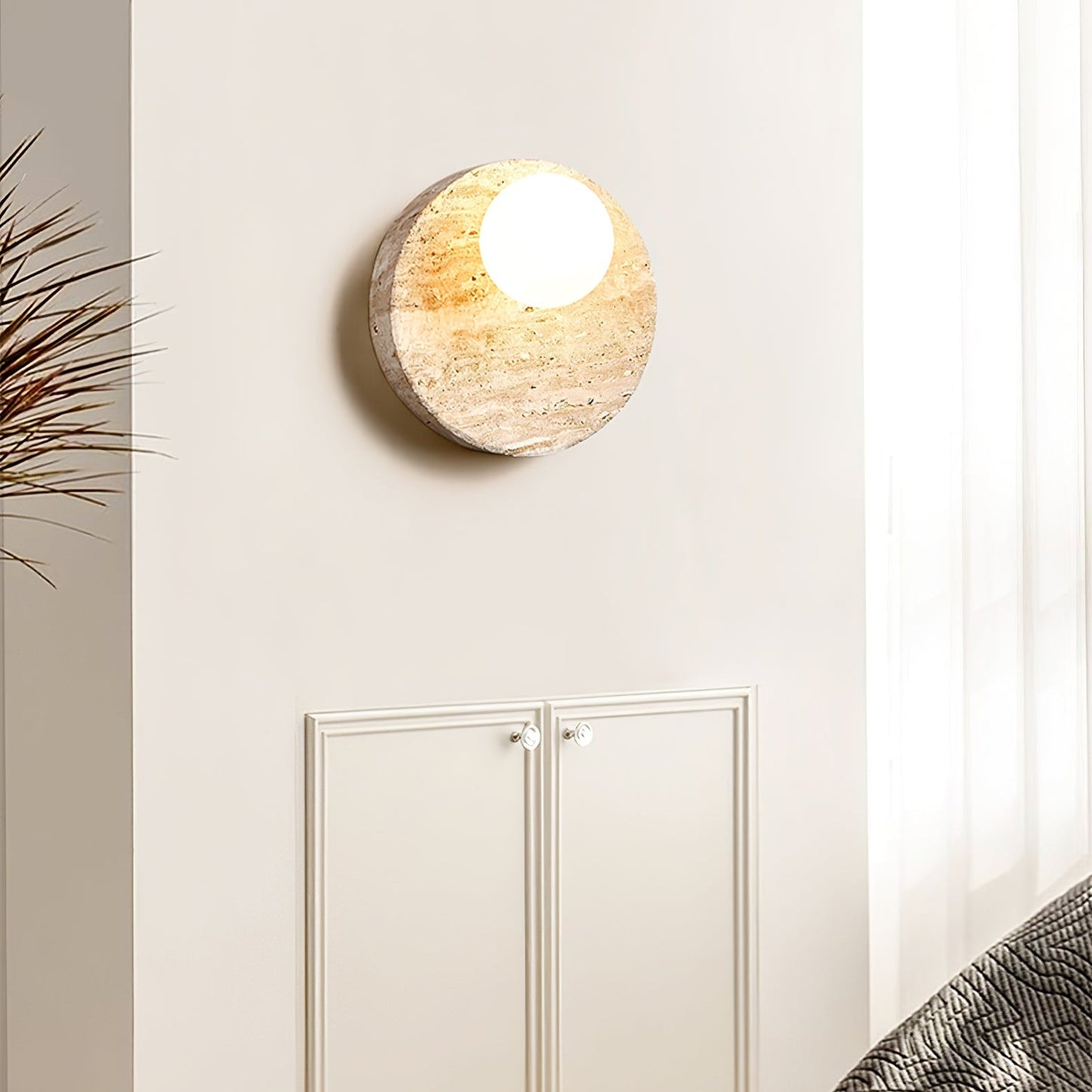 Sorella Travertine Sconce - YIOSI