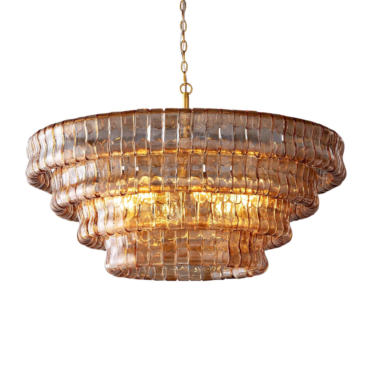 Crystal Glass Drum Chandelier Gold (Smoky Glass) / Round D36’’