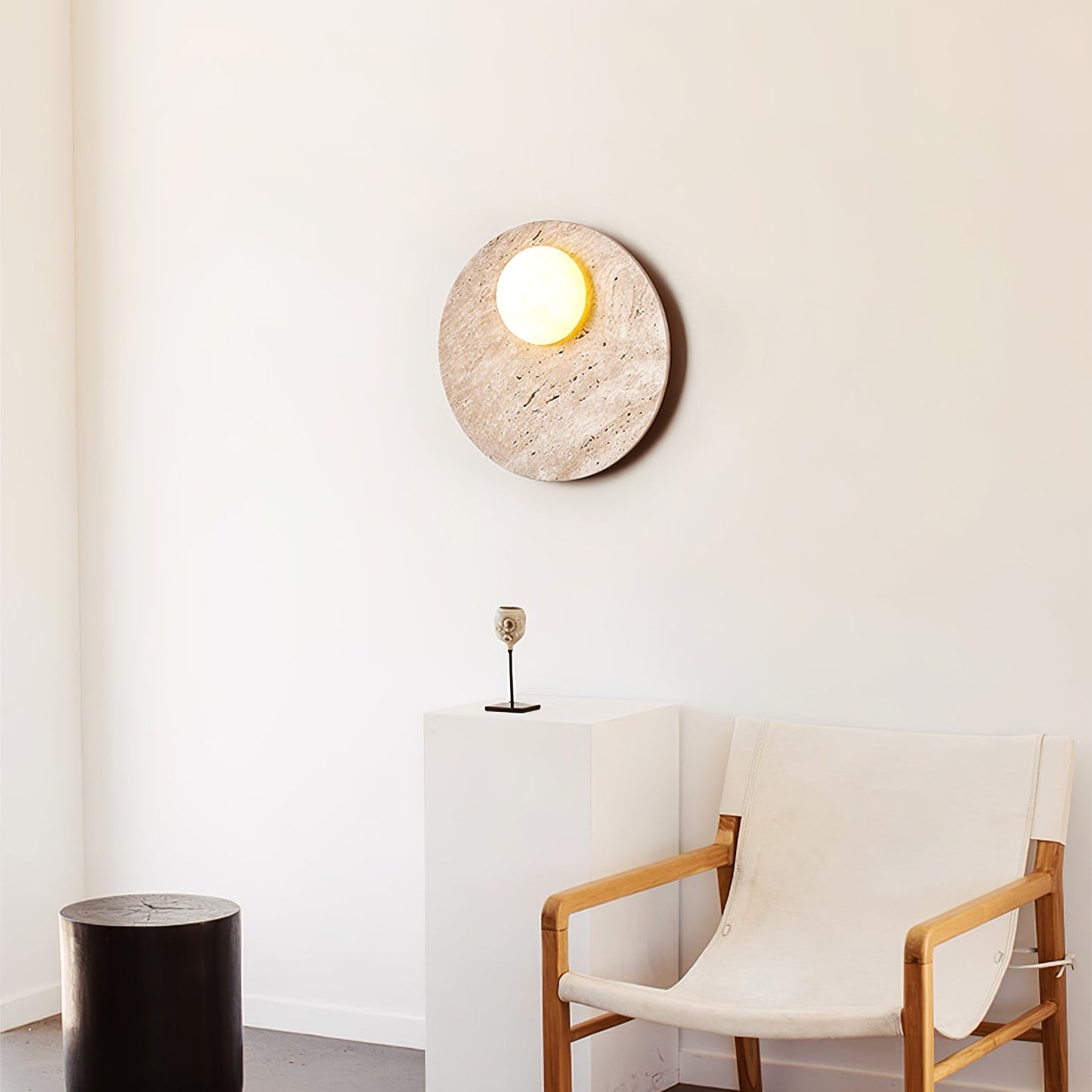 Moonwake Travertine Sconce - YIOSI