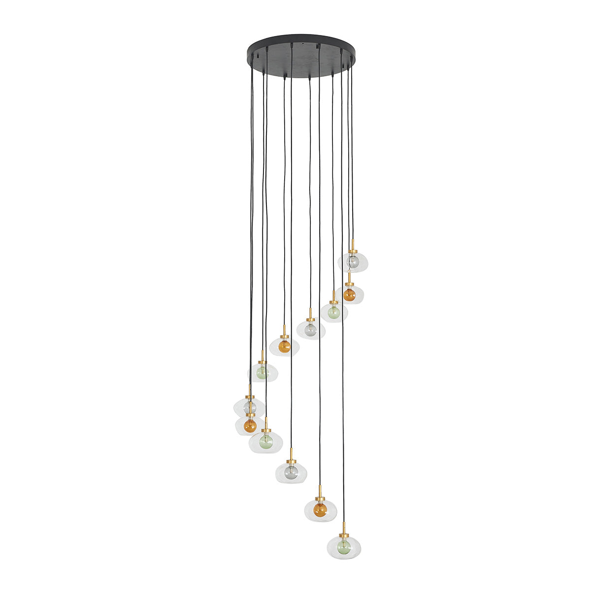 Modern Circular Glass Lampshade Pendant Light Φ600 × H3000
