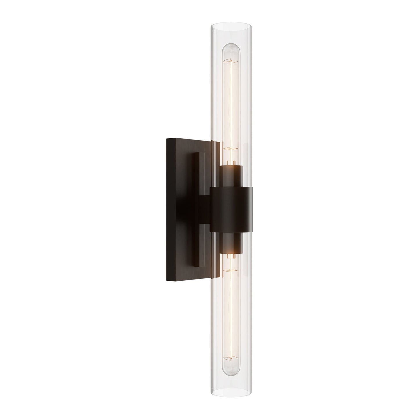 Glass tube copper walled lamp Black / 1pc