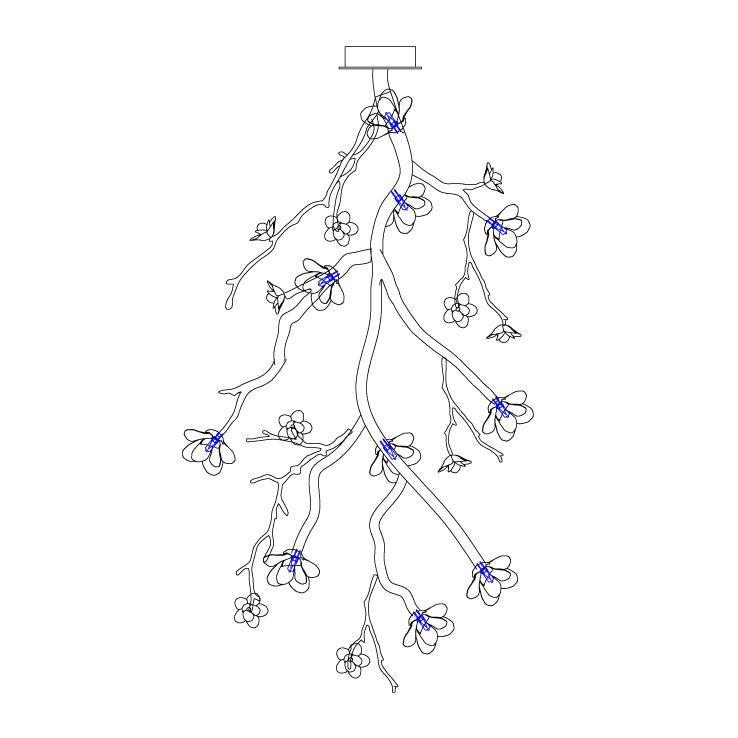 Large Long Branch Flower Chandelier - YIOSI