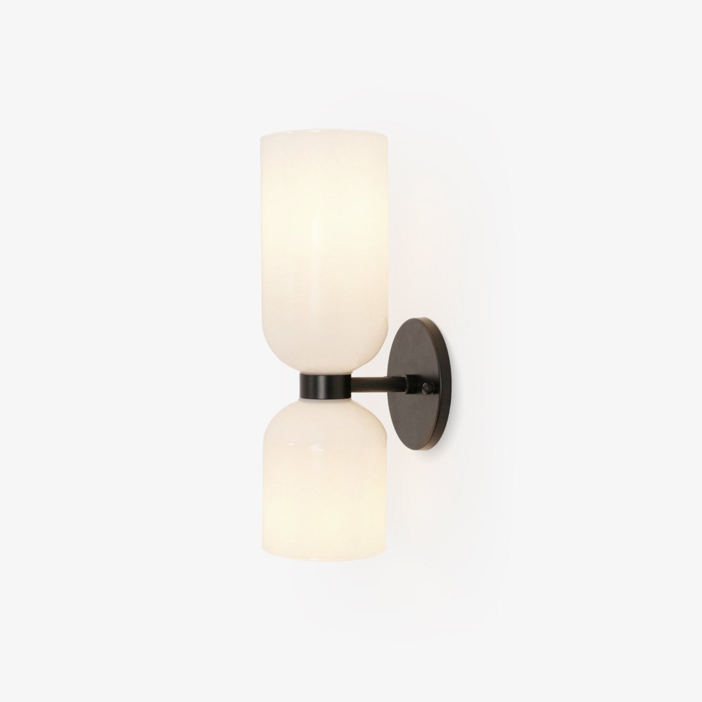 Edie Gold & Black Wall Lamp with Opal Glass