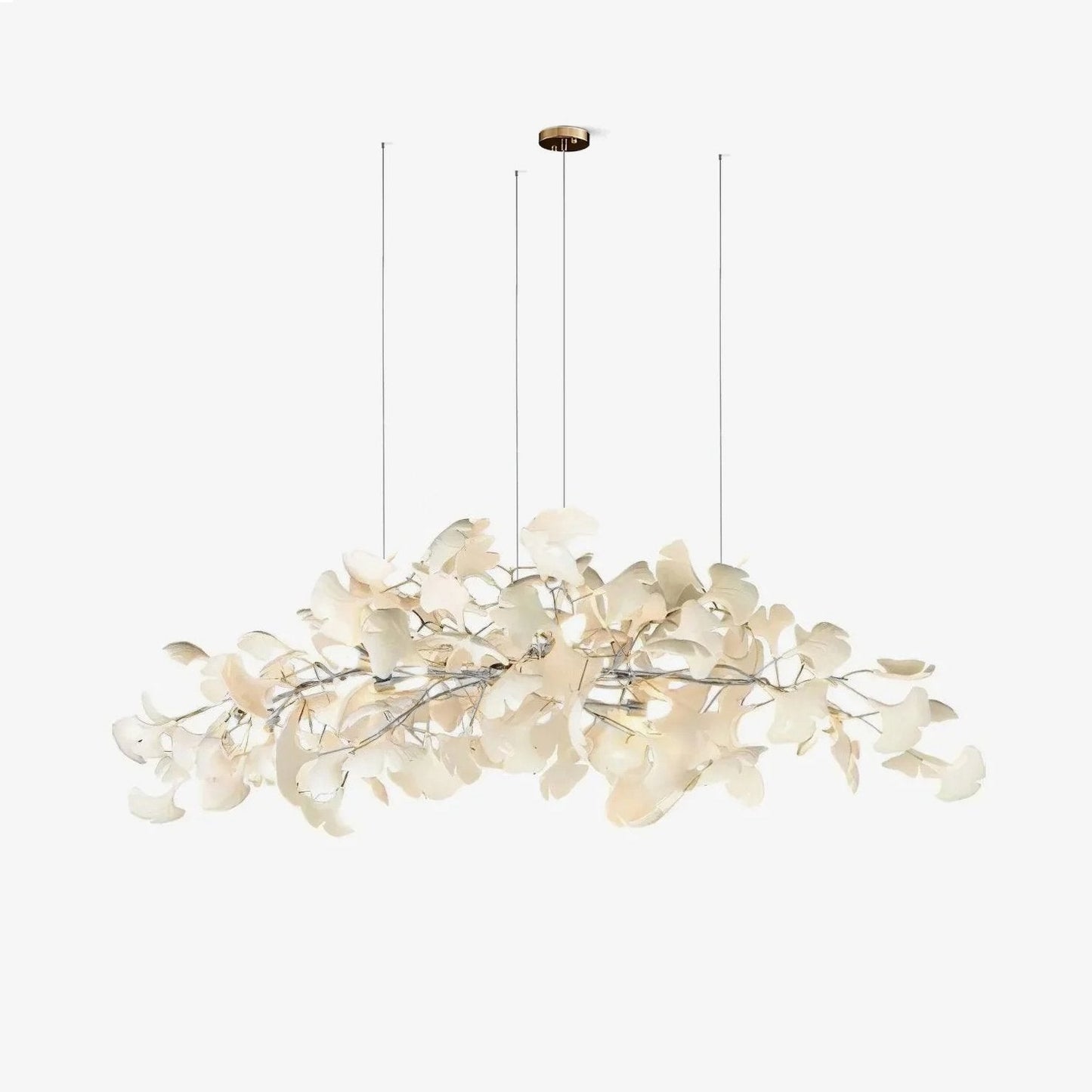 Gingko Chandelier N Luxury Ceramic Leaf Ceiling Light Gold White Nickel Finish