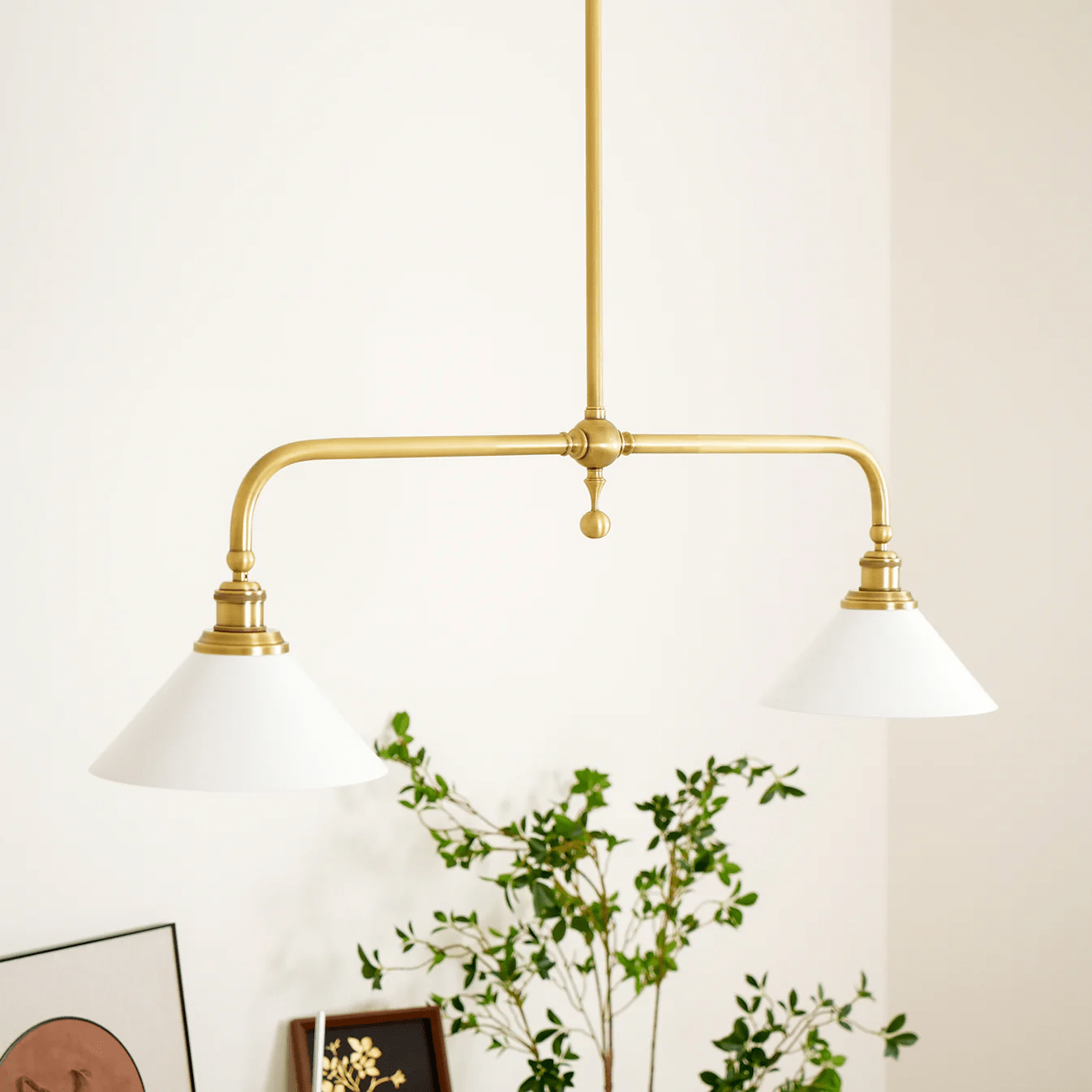 Bridgemont Brass & Aluminum Dual-Light Pendant for Modern Islands