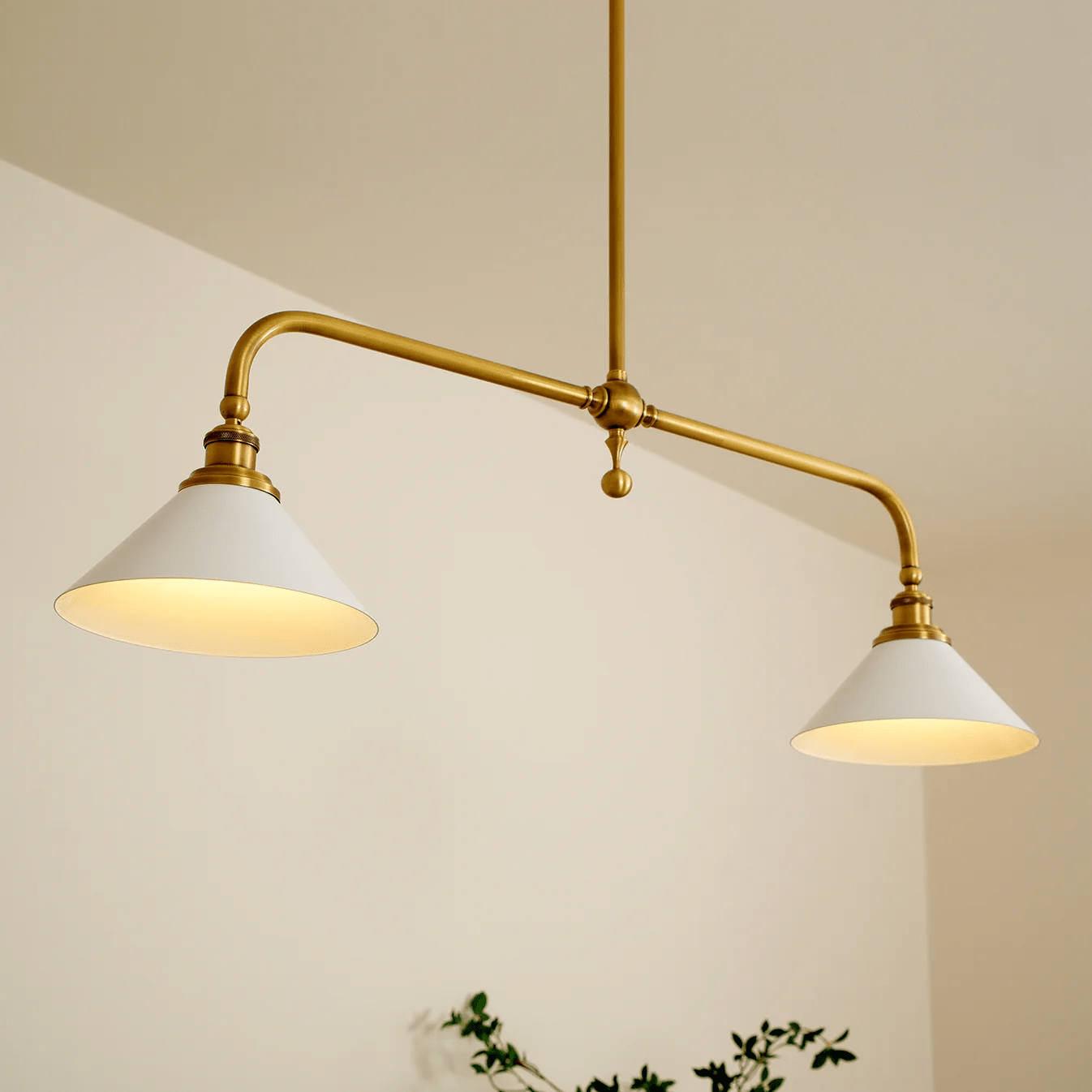 Bridgemont Brass & Aluminum Dual-Light Pendant for Modern Islands