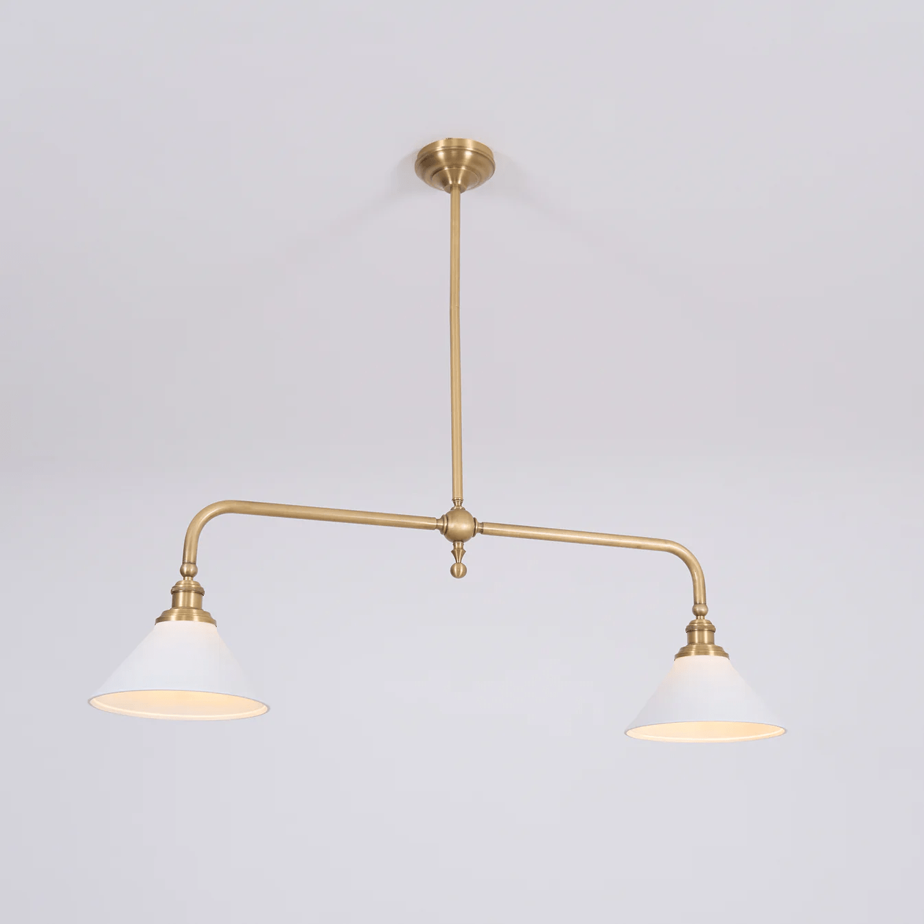 Bridgemont Brass & Aluminum Dual-Light Pendant for Modern Islands