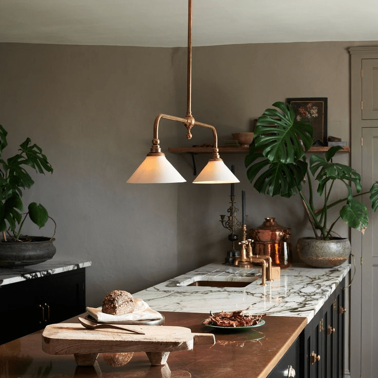 Bridgemont Brass & Aluminum Dual-Light Pendant for Modern Islands