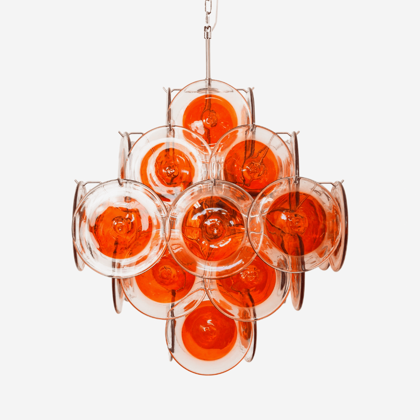 Orange Transparent Murano Disc Chandelier - YIOSI