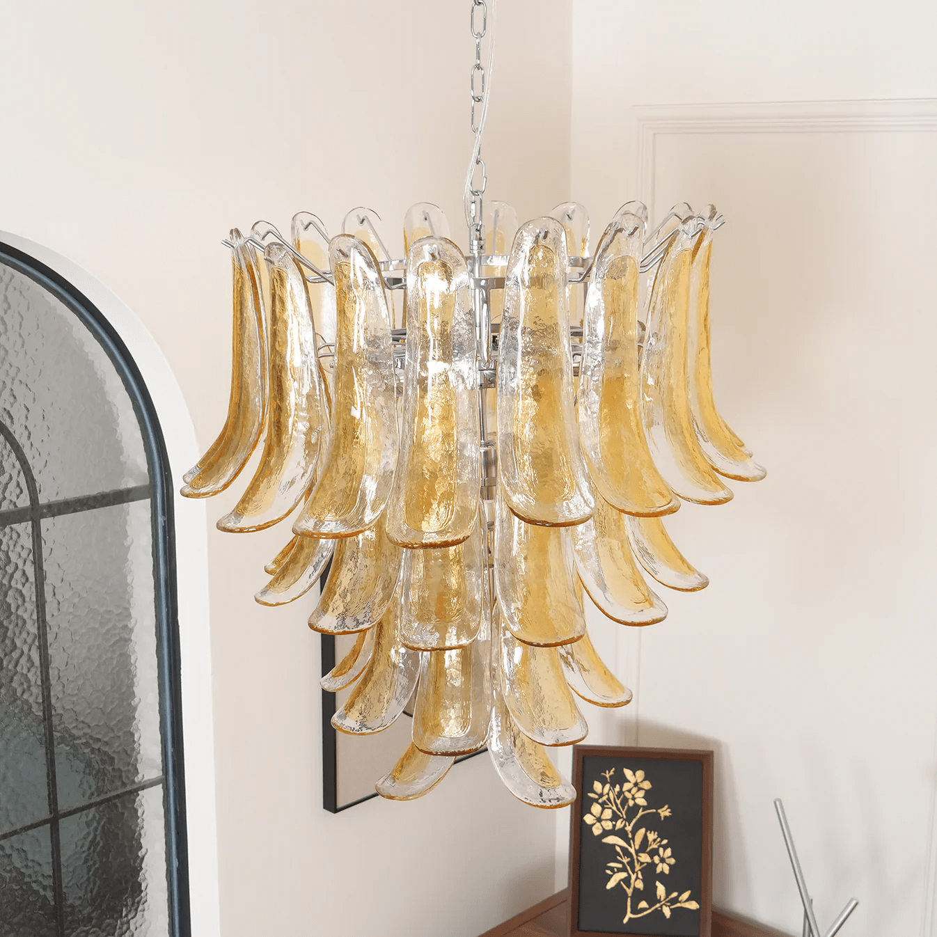 Murano Amber Lily Chandelier - YIOSI