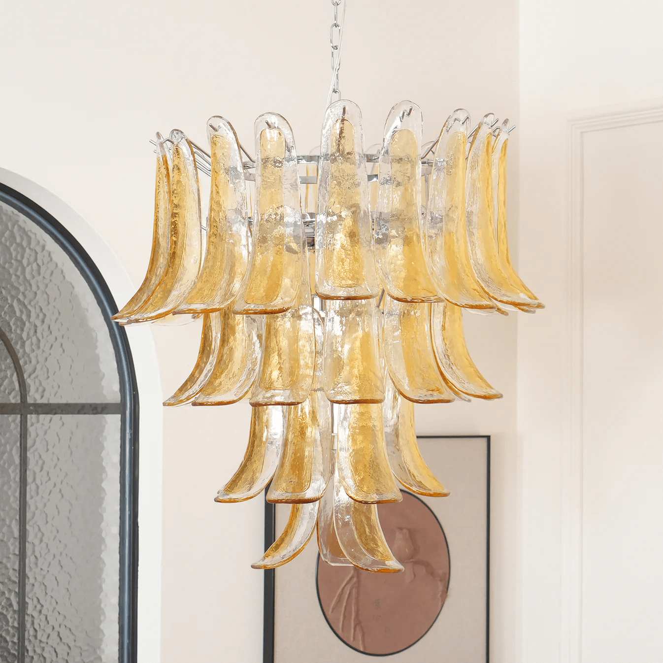 Murano Amber Lily Chandelier - YIOSI