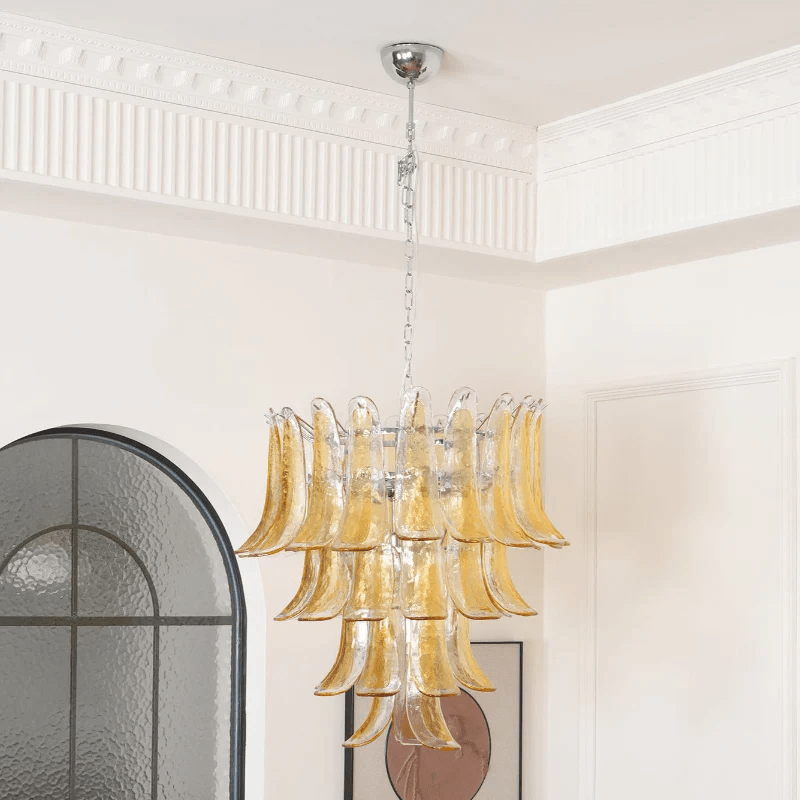 Murano Amber Lily Chandelier - YIOSI