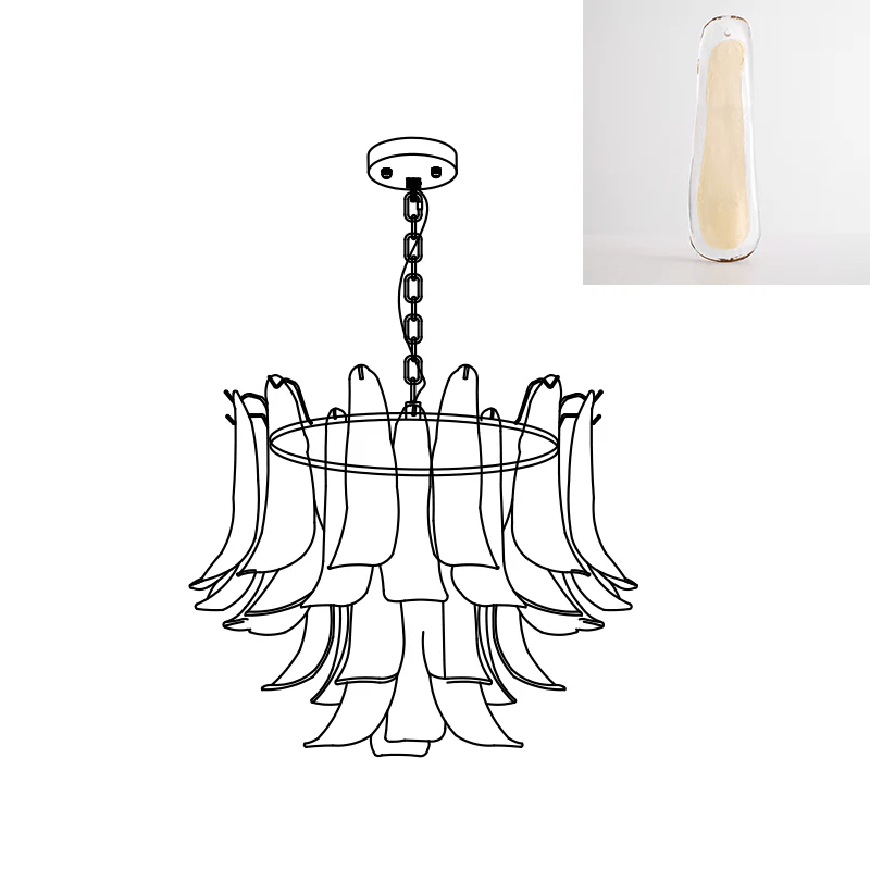 Murano Glass Leaf Chandelier - YIOSI