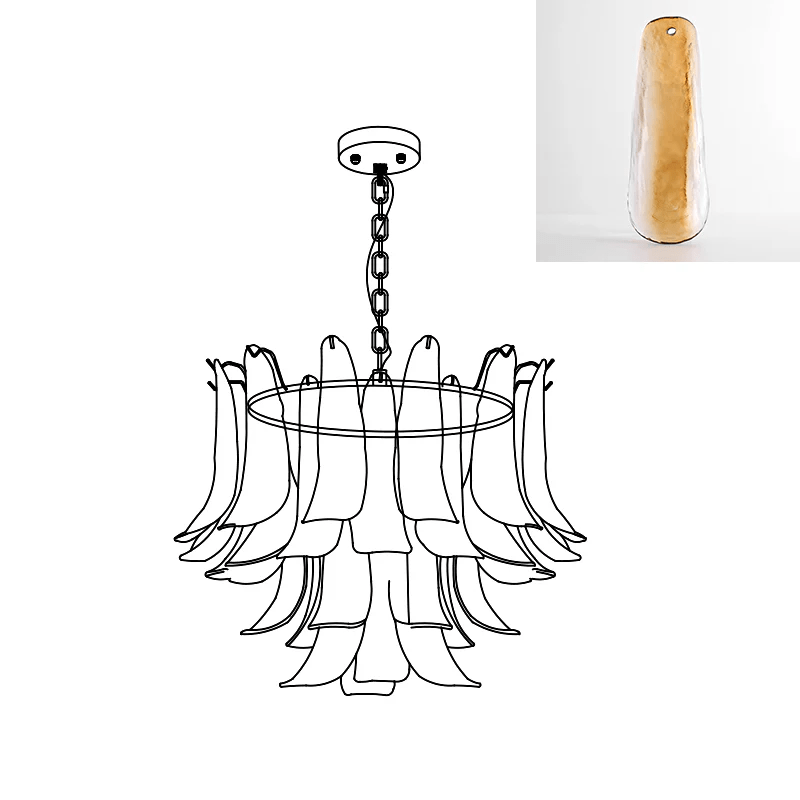 Murano Glass Leaf Chandelier - YIOSI