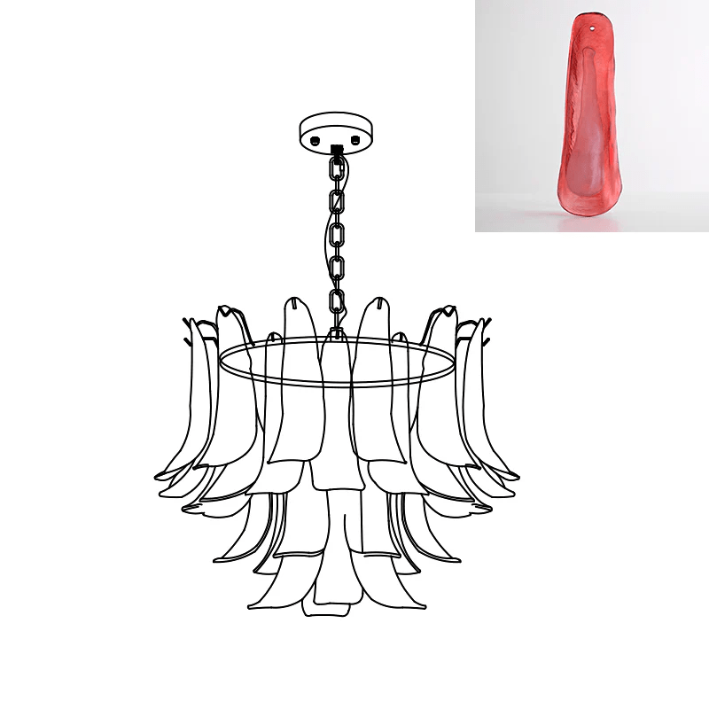Murano Glass Leaf Chandelier - YIOSI