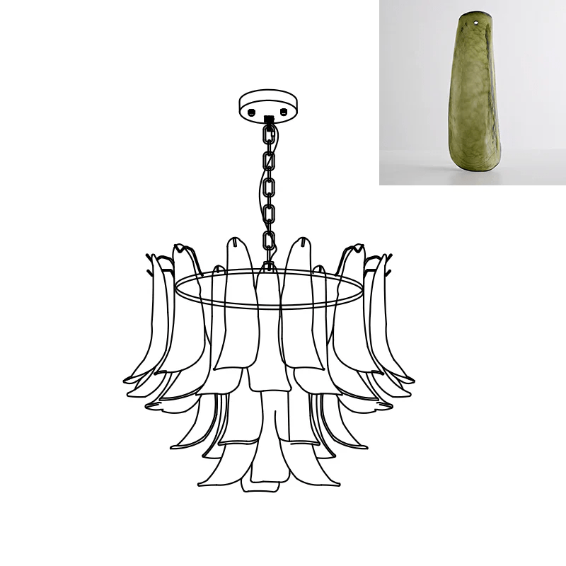 Murano Glass Leaf Chandelier - YIOSI