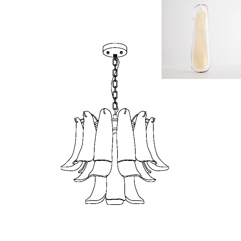 Murano Glass Leaf Chandelier - YIOSI