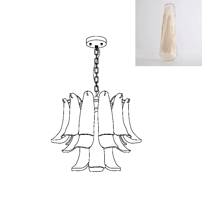 Murano Glass Leaf Chandelier - YIOSI