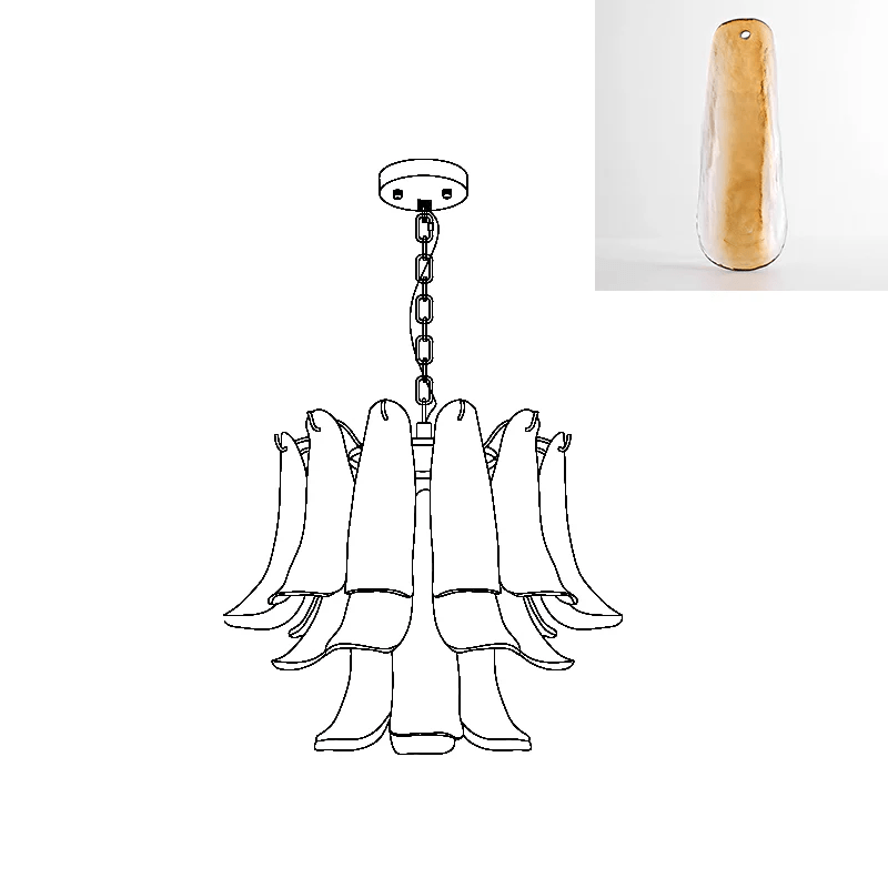 Murano Glass Leaf Chandelier - YIOSI