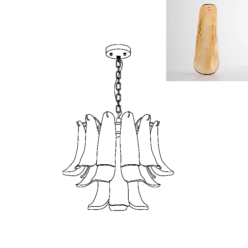 Murano Glass Leaf Chandelier - YIOSI