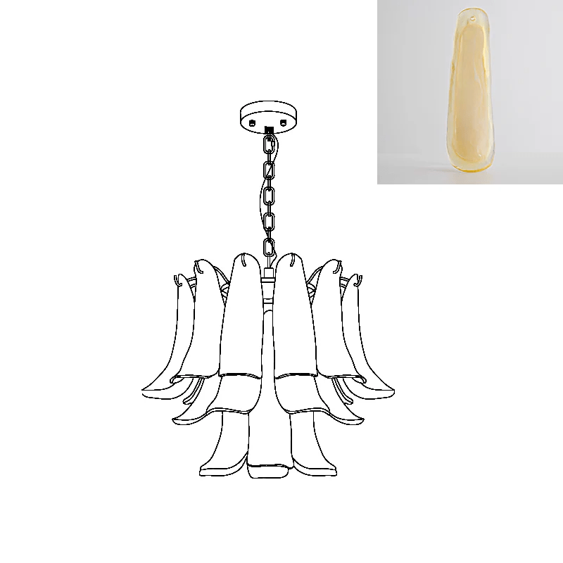 Murano Glass Leaf Chandelier - YIOSI