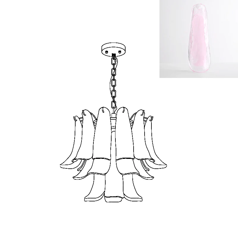 Murano Glass Leaf Chandelier - YIOSI