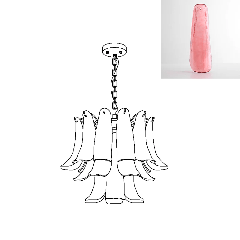 Murano Glass Leaf Chandelier - YIOSI