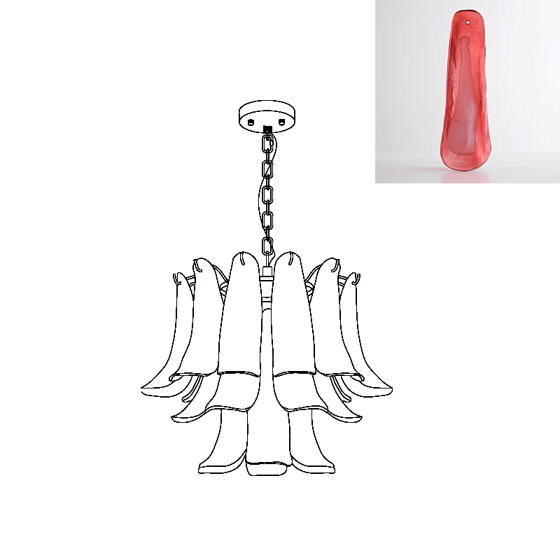 Murano Glass Leaf Chandelier - YIOSI