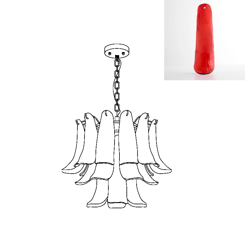 Murano Glass Leaf Chandelier - YIOSI