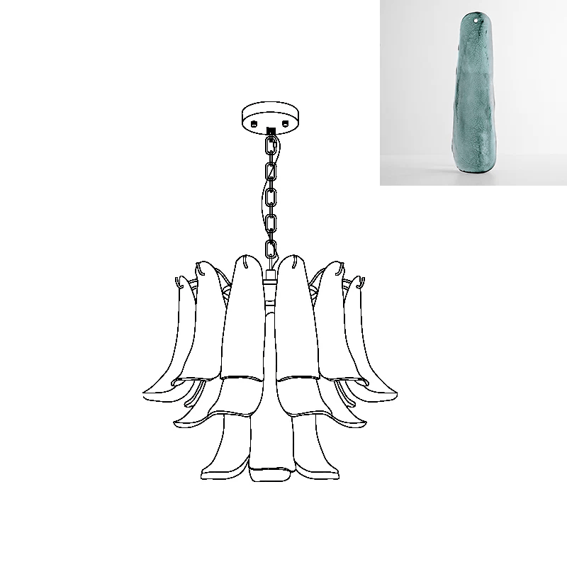 Murano Glass Leaf Chandelier - YIOSI