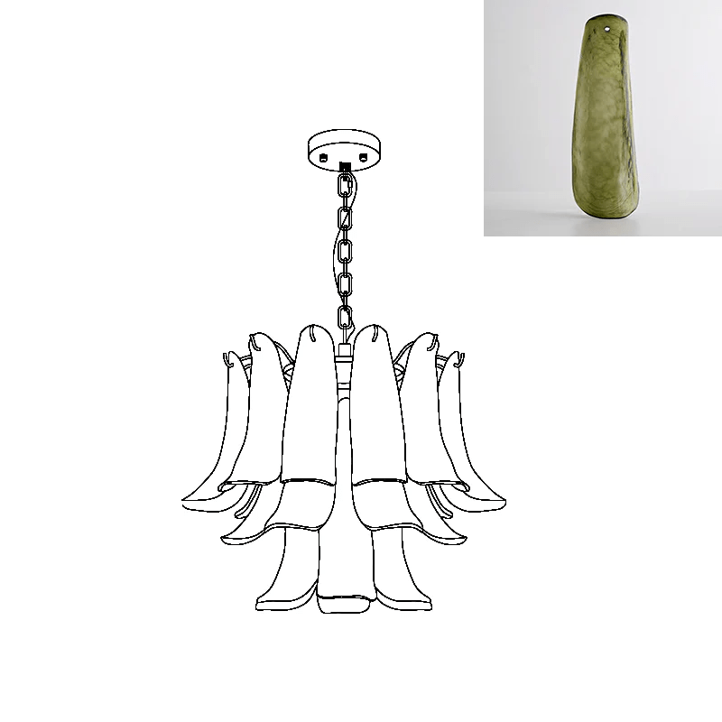 Murano Glass Leaf Chandelier - YIOSI