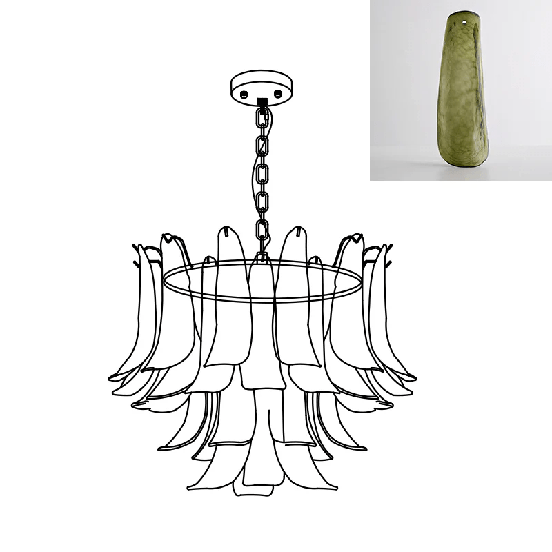 Murano Glass Leaf Chandelier - YIOSI
