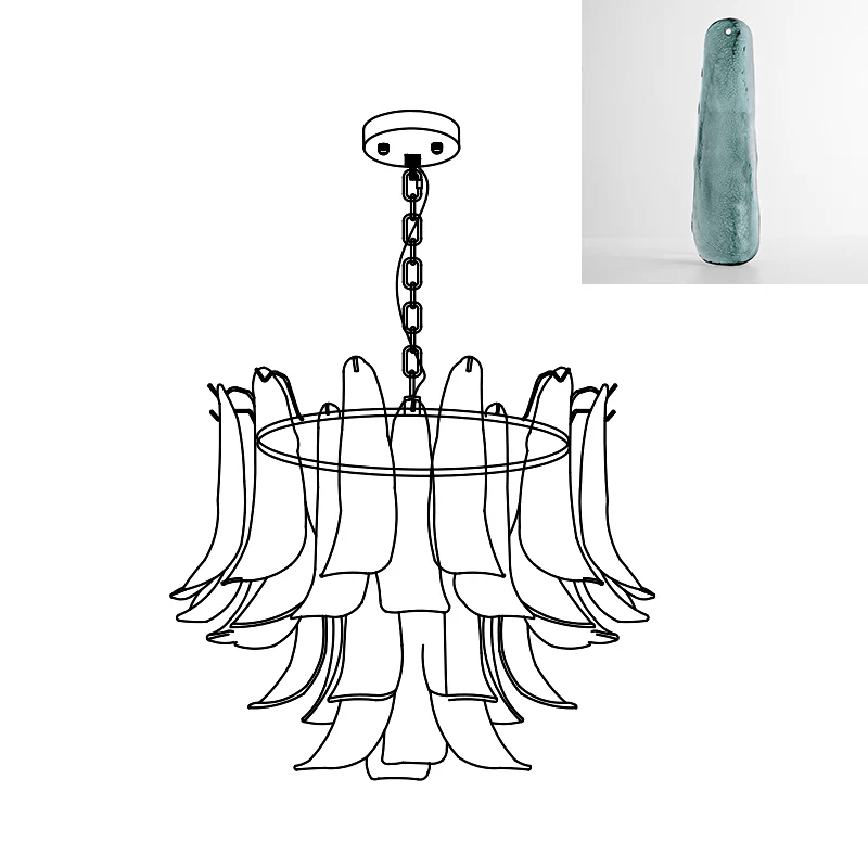 Murano Glass Leaf Chandelier - YIOSI