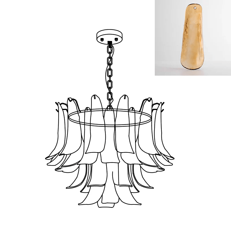 Murano Glass Leaf Chandelier - YIOSI