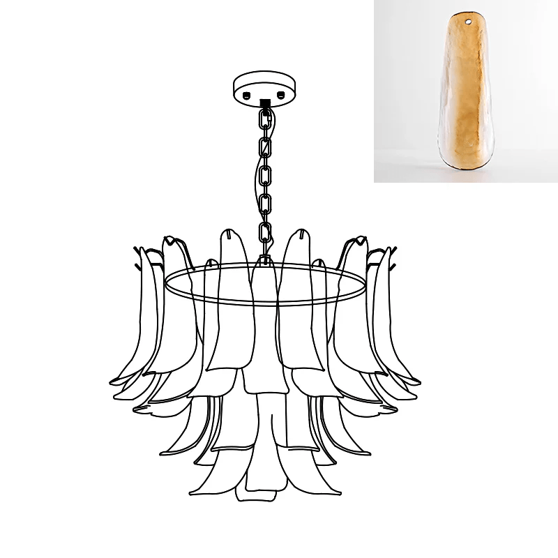 Murano Glass Leaf Chandelier - YIOSI