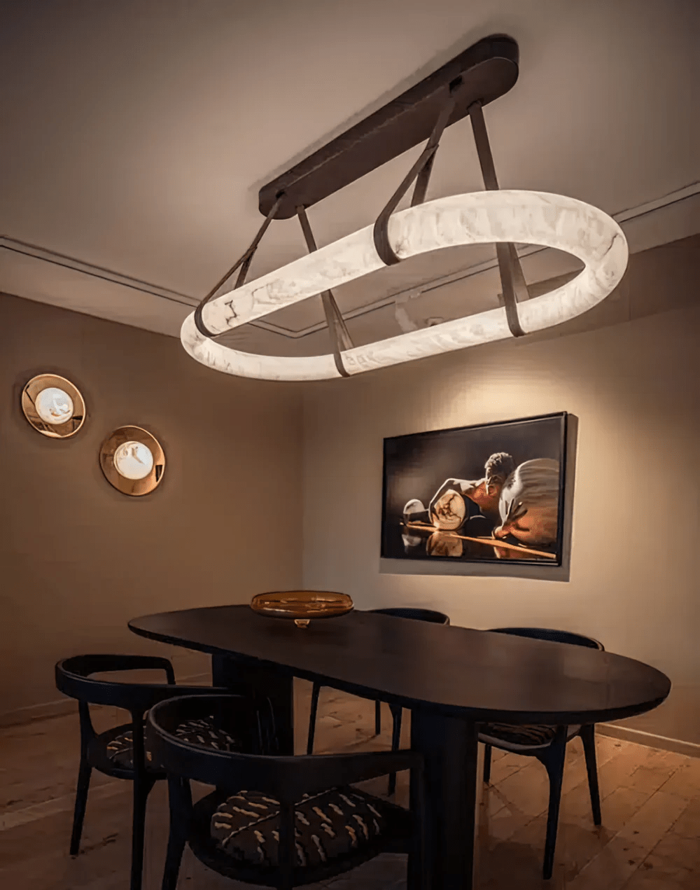 Circle Alabaster Chandelier - YIOSI