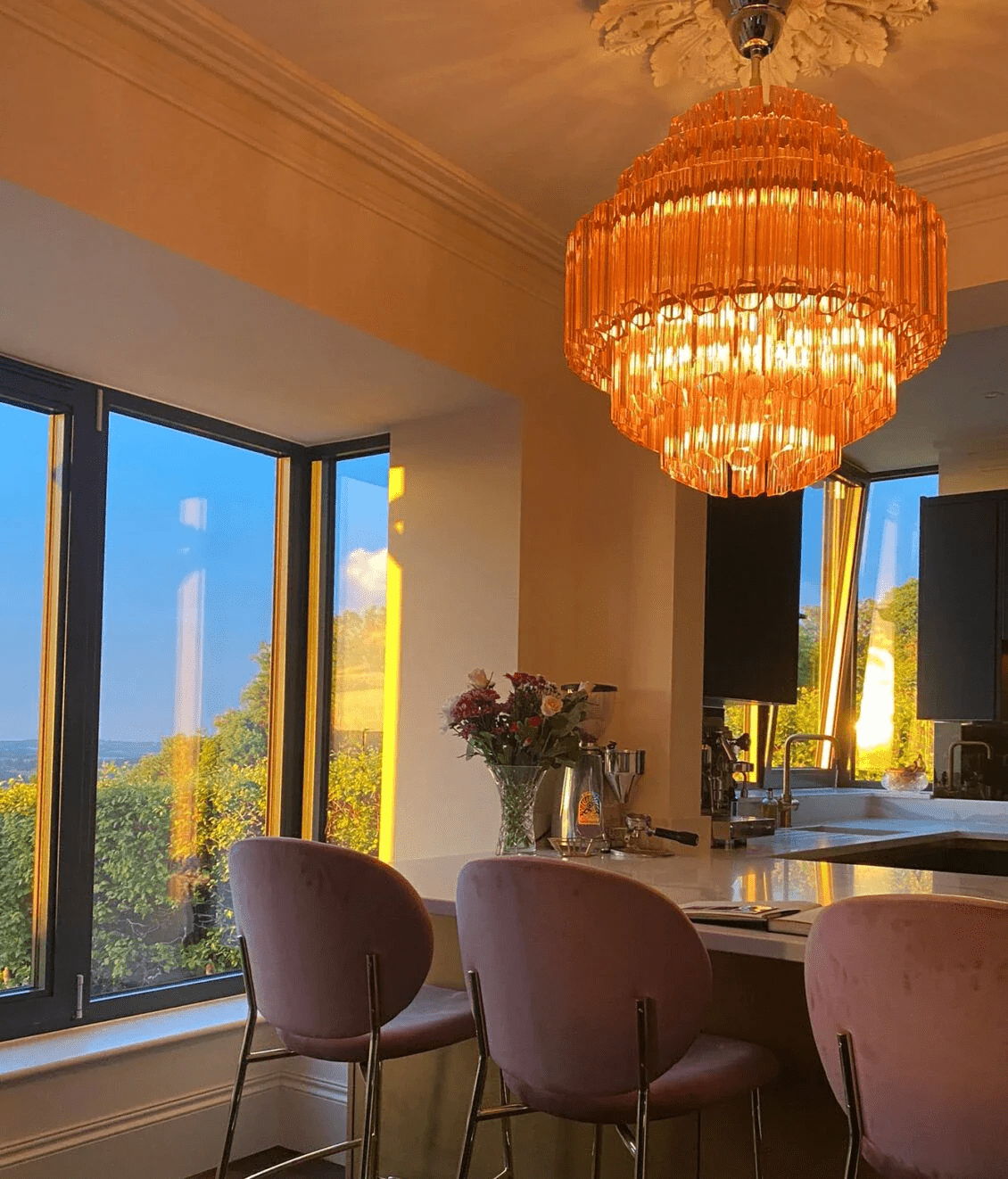 Pink Palermo Murano Chandelier - YIOSI