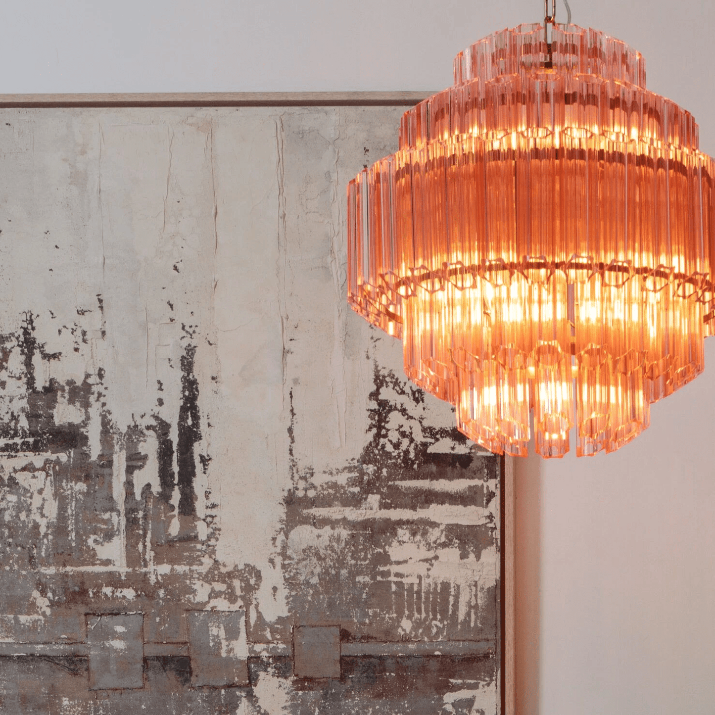 Pink Palermo Murano Chandelier - YIOSI