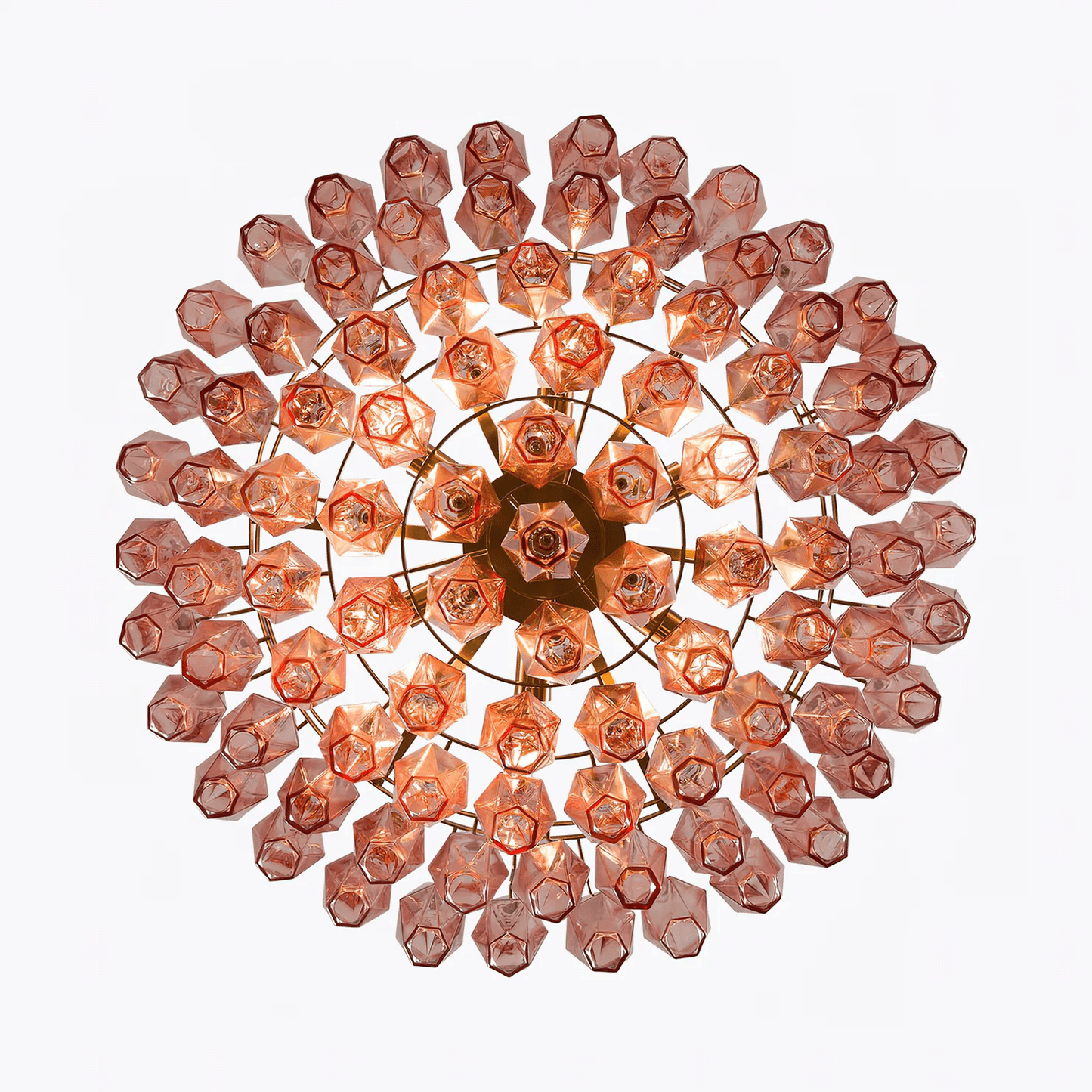 Pink Polygon Drop Chandelier - YIOSI
