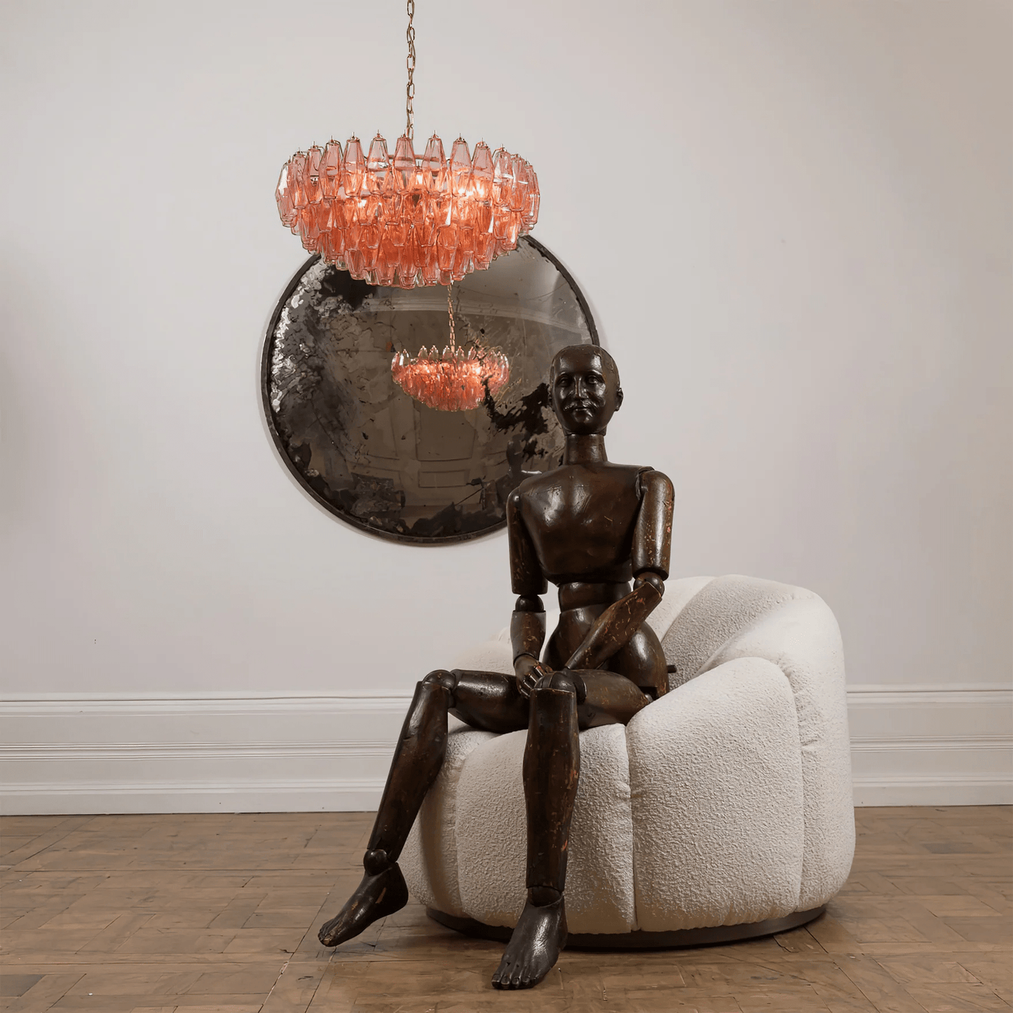 Pink Polygon Drop Chandelier - YIOSI