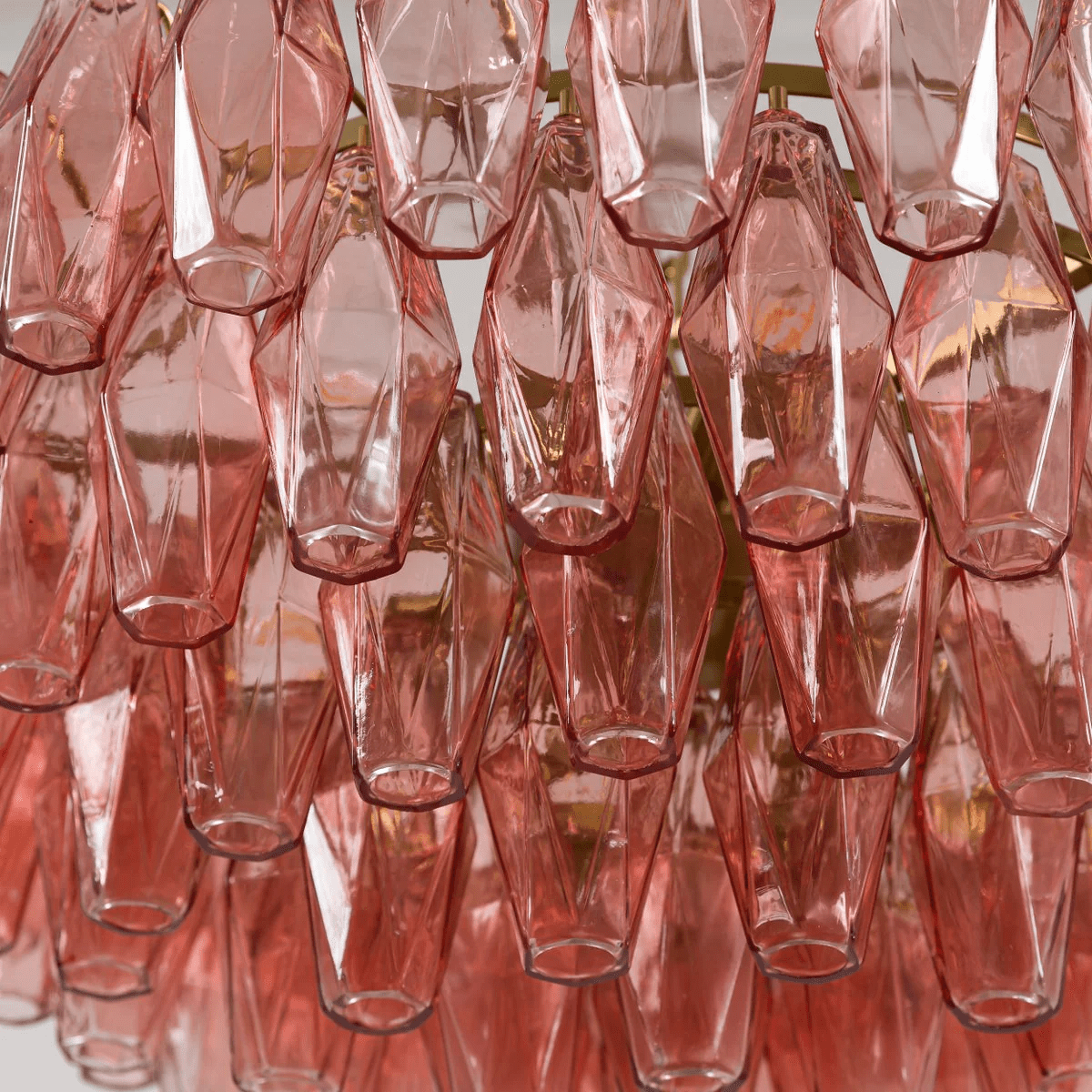 Pink Polygon Drop Chandelier - YIOSI