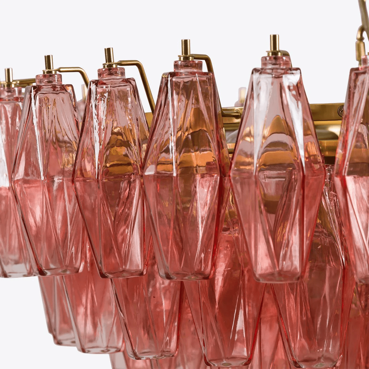 Pink Polygon Drop Chandelier - YIOSI